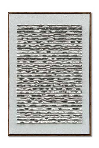 NANKAI Art Hand-Painted White Texture Art Oil Painting Modern Minimalist Wall Art Deco Painting Home Office Corridor Wall Art Deco 36x24 Inches (with Solid Wood Exterior Frame) - color: Nkhb271