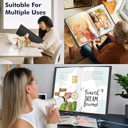 Art Portfolio Folder, 40 Clear Pockets Paper Protectors Display 80 Pages Clear Presentation Book for Artworks, Letters, Report Sheets, Documents (Can Accommodate 11” x17”) - size: 11x17inch (Black)