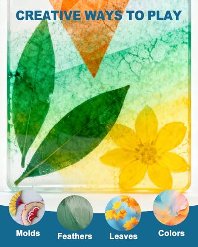 UCEC 32Pk Gel Printing Kit 5x7in w/Brayer, Baren, Stencils & Paper for Art - color: Clear-Gel Printing Kit 5×7 Full Set