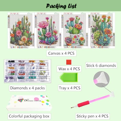 Lanzeyo Diamond Painting Kits for Adults, Adult Hand Crafts Diamond Art Kits, Succulent Diamond Dots Kits, Gem Art for Living Room Wall Art (Succulent) - color: 04 Succulent