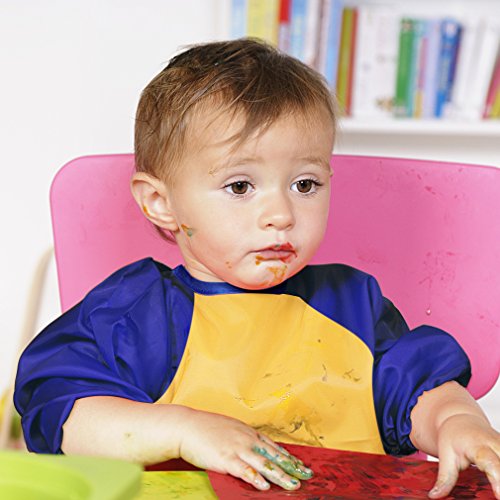 CUBACO Kids Painting Apron, 2pcs Waterproof Art Smocks For Child 3-8 Years, Kids Smocks for Painting Aprons with Long Sleeve - color: 4pcs Set