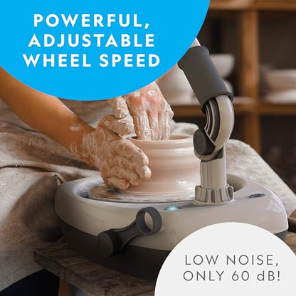 NATIONAL GEOGRAPHIC Hobby Pottery Wheel Kit - 8" Variable Speed Pottery Wheel for Adults & Teens with Innovative Arm Tool, 3 Lb Air Dry Clay & Art Supplies, Crafts for Adults, Craft Kits for Teenagers | 8-Inch Variable Speed Wheel, Innovative Arm Tool, 3