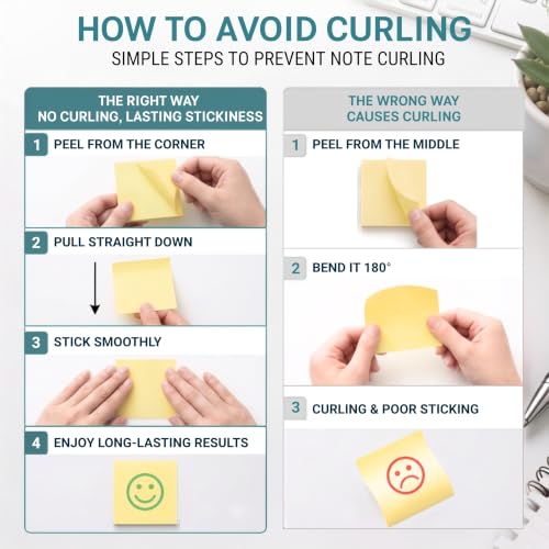 Sticky Notes 3x3, 24 Pads/2400 Sheets, Strong Self-Adhesive Note Pads | 3x3 Sticky Notes Pad, Repositionable, Removes Cleanly, Smooth Thick Paper, Ideal for Home, Office & School - color: Yellow
