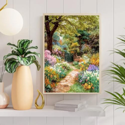 Auremi Flowers Trees Diamond Art Painting, 5D Landscape Diamond Painting Kits, Full Drill Diamond Dots Paintings for Beginners, Crystal Art Painting Kits for Home 30x40 cm - color: Diamond Painting 014