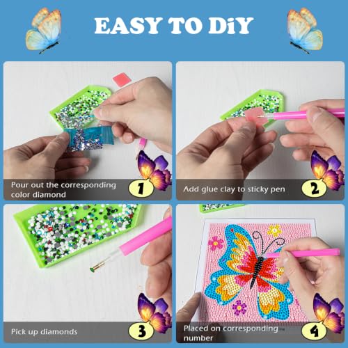 Labeol Diamond Art Kits for Kids Crafts for Girls Ages 6-8-10-12 Easy to DIY Creative Diamond Art Sticker Craft by Numbers Kits for Kids and Adult Beginners (6 Pack Dream) - style: 6 pack Dream