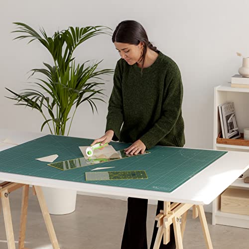 Elan Cutting Mat A0 Green, Extra Large Self Healing Cutting Mat 36 x 48 Inch, 5-Ply Craft Board Green, Hobby Board for Crafts 36x48 Inch - style: 48 x 36"