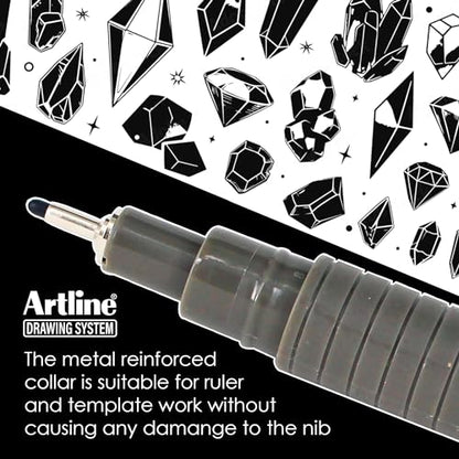 Artline 230 Drawing System Pens, Technical Drawing Pens For Drafting, Illustrating, and More, 0.1mm, 0.3mm, 0.5mm, and 0.7mm Fine Tips - Black, 4-Pack - style: 0.1, 0.3, 0.5, 0.7mm Nib Sizes | 4-Pack