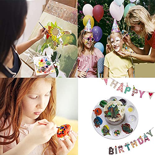65Pcs Paint Brushes Palettes Set,60pcs Flat Round Paint Brush 5 PCS Paint Trays for Kid Classroom Crafts Small Paint Brushes Bulk for Acrylic Oil Watercolor Canvas Face Rock Painting Party Painting