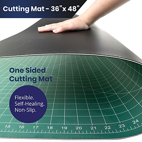 Pacific Arc Single Sided Self Healing Vinyl Rotary Cutting Mat - Thick & Durable Fabric & Paper Cutting Mat (36"x48") - size: 36"x48"