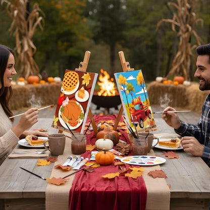 Sherr 12 Pcs Pre Drawn Canvas for Adults,Happy Autumn,8 x 10 Inch | Pre Printed Canvas, Sip and Paint Party Canvas Painting Kit, for Holiday Painting Crafts Favor - size: 8 x 10 Inch, style: Happy Autumn