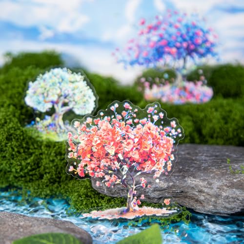 60 Pcs Holographic Floral Tree Stickers for Scrapbook Journaling - color: Flower Tree