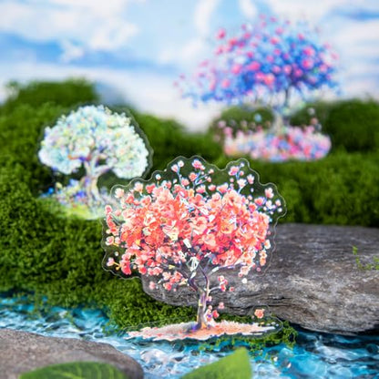 60 Pcs Holographic Floral Tree Stickers for Scrapbook Journaling - color: Flower Tree