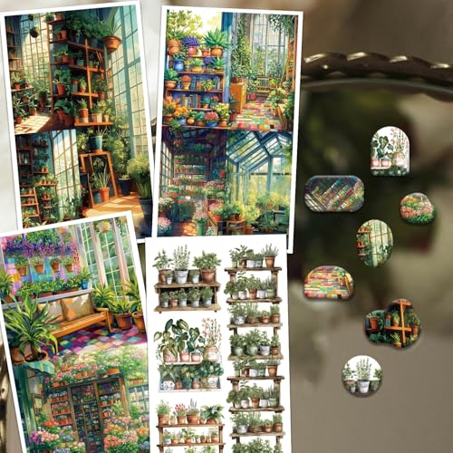 OLYCRAFT 24Pcs Bookshelves Clay Transfer Paper 4 Styles Flower Stands Clay Transfers Paper for Polymer Clays Earring Bookmarks Transfer Sheets Small Ceramic Decal for Earring Jewelry Making - style: Bookshelves