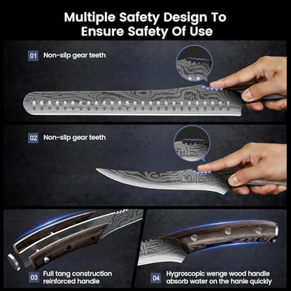 SYOKAMI Brisket Slicing Knife Set, Carving & Boning Knife for Meat & Turkey - size: 2 PCS Set