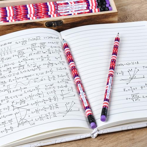 ECOTREE Pre-Sharpened #2 Paper Pencils, Back to School Supplies, 12 Count - color: Black Bohemian Red, style: 12 COUNT