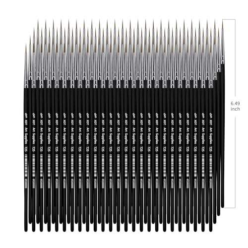 XDT#725 Fine Detail Artist Paint Brush 100 Piece Set Round Pointed Tip Paint Brush #00000 for Micro Painting, Nail Model Acrylic Oil Watercolor - size: 100Pcs #00000