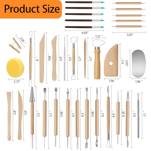 43 Pcs Clay Sculpting Tools Set, Pottery Tools Kit