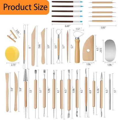 43 Pcs Clay Sculpting Tools Set, Pottery Tools Kit