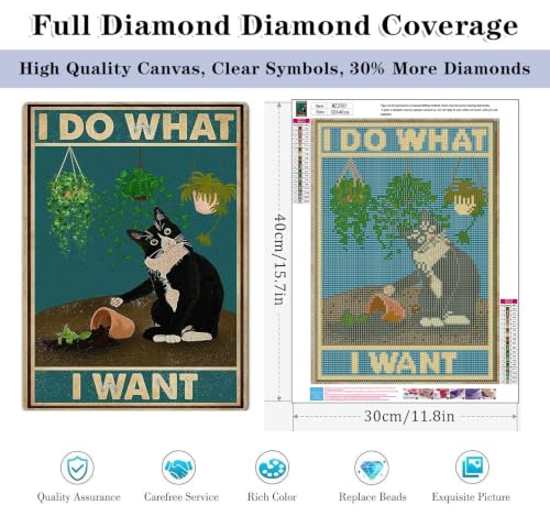 HHMATITS Cat Diamond Art Kits for Adults 12x16Inch - color: Cat-1
