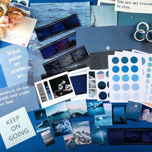 Tenare 114 Pcs Aesthetic Scrapbook Kit DIY Junk Journaling Supplies Scrapbooking Materials for Bullet Junk Journal, Art Journaling, Vintage Collage Album Gift for Adults Women Beginner(Fresh Style) - style: Fresh Style