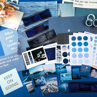 Tenare 114 Pcs Aesthetic Scrapbook Kit DIY Junk Journaling Supplies Scrapbooking Materials for Bullet Junk Journal, Art Journaling, Vintage Collage Album Gift for Adults Women Beginner(Fresh Style) - style: Fresh Style