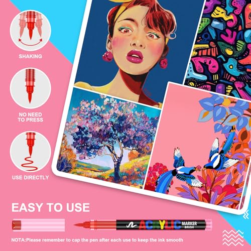 Acrylic Paint Markers for Coloring 120 Colors with 30% More Ink - color: 120