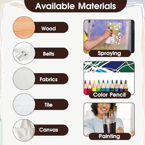12Pcs Mixed Stencils for Painting, Art Stencils for Crafts Reusable, Wood Grains Flower Texture Templates Spider Web Layering Spray Paint Stencils Kit on Wall Canvas Cake Card DIY (11×7'') - size: 1.0