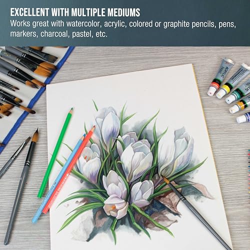 U.S. Art Supply 11" x 14" Premium Heavyweight Watercolor Paper Pad, 2-Pack - size: 11-x-14-inch