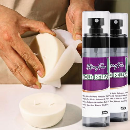 4Oz Mold Release Spray for Candle Making and Epoxy Resin, Fast-Drying Silicone Oil Releaser, Non-Stick Professional Mold Release Agent, Promotes Mold Longevity, Withstands High Temperature
