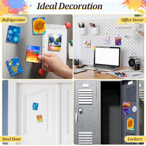 Engrowtic 25 Pcs Mini Magnetic Painting Canvas Panel Mini Canvas Boards for Painting Tile Art for Fridge Locker Art Crafts DIY(Rectangle,2 1/5 x 3 in) - size: 2 1/5 x 3 in, style: Rectangle