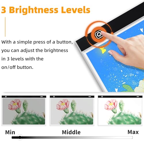 Mlife A3 LED Light Pad Kits-Large Tracing Light Box Diamond Painting Light Board Kit, Diamond Art Painting Accessories for DIY Diamond Art Craft with Bead Storage Container,Pens,Stand - style: A3 Kits