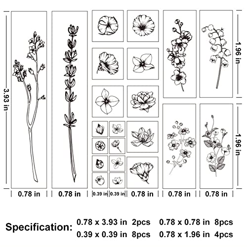 22 Pcs Plant Wooden Rubber Stamp Set for DIY Craft Projects | Crisp imprint detail, Natural wood handle, Sturdy stamping surface - color: Plant 2