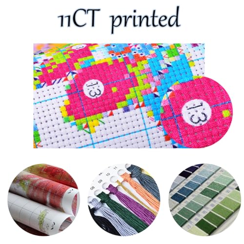 Leczany Cross Stitch Stamped 11CT 3 Strands Kits for Adults Beginners Patterns Craft Kit Needlepoint Full Range of Embroidery Kits DIY Starter | Wolf 15.8×20.9 inches - color: 11CT Stamped kits, Wolf 15.8×20.9 inches