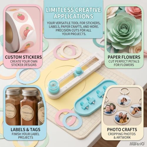 Circle Cutters For Crafts,Scrapbooking, Card Making, Art And Diy Crafts