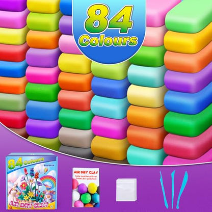 Air Dry Clay, 84 Colors Modeling Magic Clay for Kids - color: 84 Colors