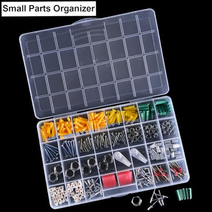 DUOFIRE 32 Grid Bead Organizer Box Clear Plastic Craft Storage 2 Pack - size: 32 Grids | 2 Pack