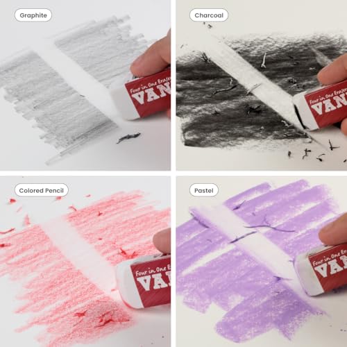 Acurit Vanish Touch Artist Eraser, Latex-Free, 3 Pack - Soft, Flexible Pencil Erasers, Sketching Supplies W/Protective Sleeve - Graphite, Charcoal, Pastel Compatible - size: 3 Pack
