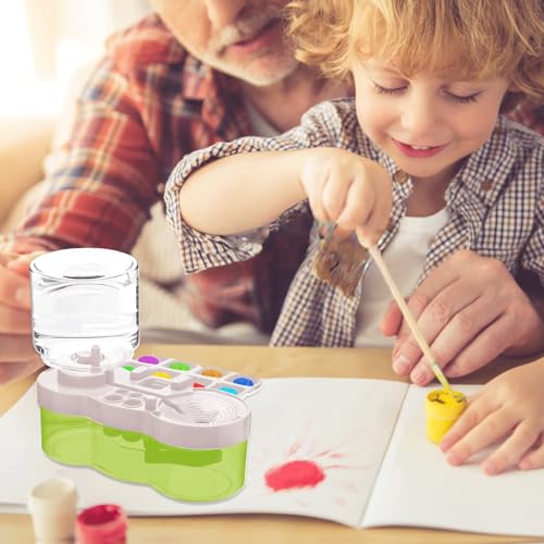 BoAn 2025 Upgraded Paint Brush Cleaner Tool – All-in-One Paint Brush Washer, Rinse Cup, Holder, and Palette for Artists Beginners | Ideal Art Supplies for Watercolor & Acrylic Painting(Green) - color: green