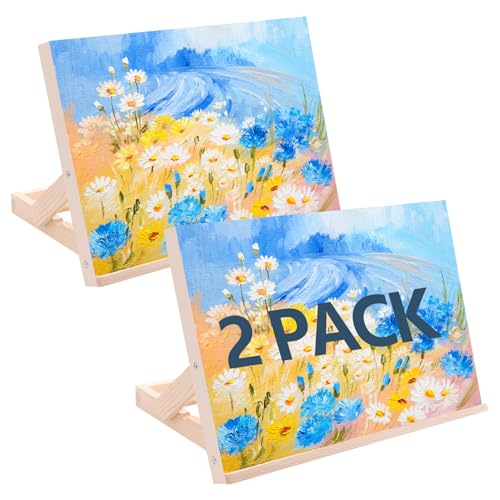 2 Pack Tabletop Easel for Painting, Adjustable Desktop Easel, 13 x 9 Inches | Portable Art Easel for Canvas Painting, iPad, Book Display, Artwork Holder