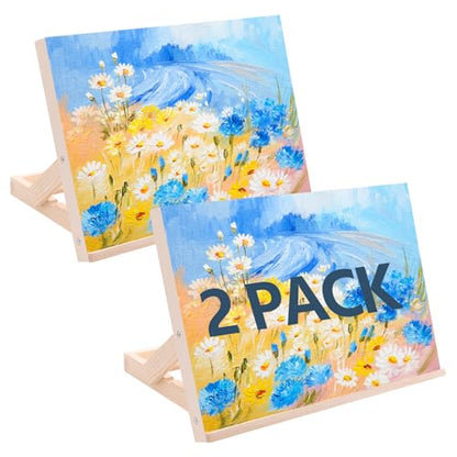 2 Pack Tabletop Easel for Painting, Adjustable Desktop Easel, 13 x 9 Inches | Portable Art Easel for Canvas Painting, iPad, Book Display, Artwork Holder