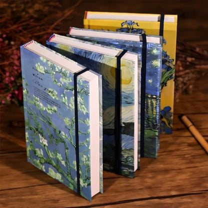 Art Journal, Sketch book, Blank Notebook, 130gsm, Thick Paper Sketchbook, A5, Hardcover Drawing Notebook, Blank Page Journal, Lay Flat, Unlined, Van Gogh Starry Night, Sketch Books for Adults - color: A5-Starry Night