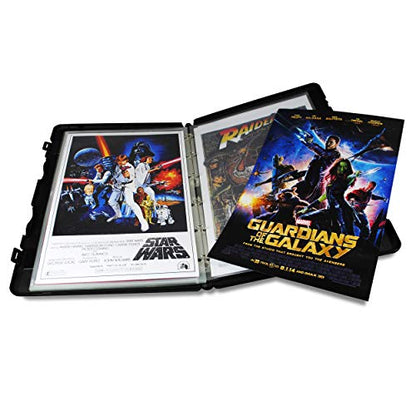 UniKeep 11x17 Large Format Presentation Binder Case with 10 Clear EnvyPak Page Protectors, Black Clamshell Portfolio Folder with 6 Metal Rings for Blueprints, Art, Schematics, and Posters, Made in USA