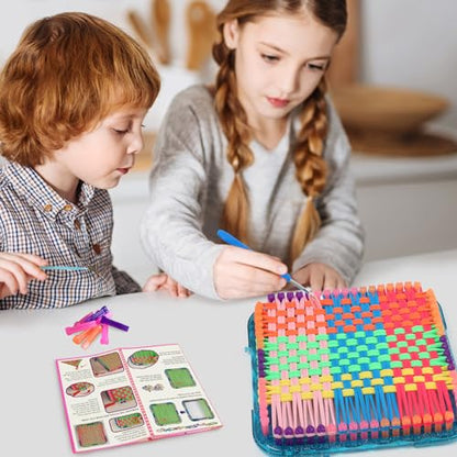 IQKidz Weaving Loom Kit Toys, DIY Arts and Crafts for Kids and Adults, Ideal Gifts for Girls Ages 5 6 7 8-12 13, Easy Potholder Loom Knitting Activity for Beginners, 224 Craft Loops - size: Potholder Weaving Loom