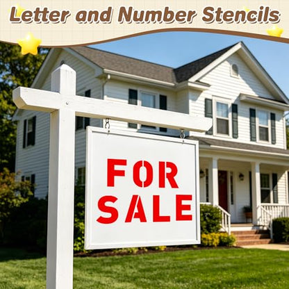 80Pcs Letter Stencils Reusable Letter Number Stencils for Painting,3,4Inch | Reusable Small Plastic Alphabet Number,Drawing Stencil,on Wood,Fabric,Wall, Rock,Art Project Chalkboard - size: 3,4 Inch