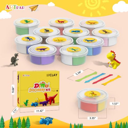ARTPAR Air Dry Clay Kit,Dinosaur Modeling Magic Clay,Kids DIY Crafts Gifts - color: Clay Dinosaur Kit