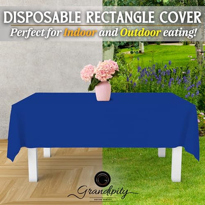 Plastic Table Cloth Disposable 6 Pack 54 x 108 Inch Rectangle Table Cloths - color: Blue, size: 54 inches x 108 inches Rectangle (Pack of 2)