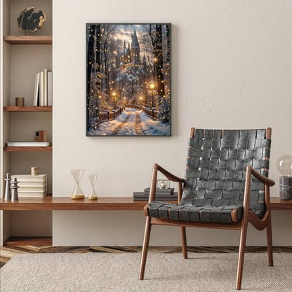 Christmas Night Castle Diamond Art Kits for Adults, 5D Diamond Painting Kit - color: CM057