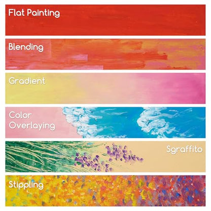 MEEDEN Artist Square Oil Pastels: 48 Colors with Extra 2 White & 2 Black