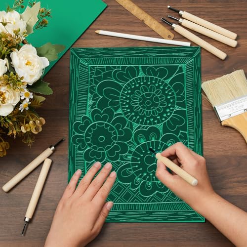 Yeaqee 8 Pcs 9 x 12 Inch Linoleum Blocks for Printmaking, Green - color: Green, size: 9 x 12 Inch