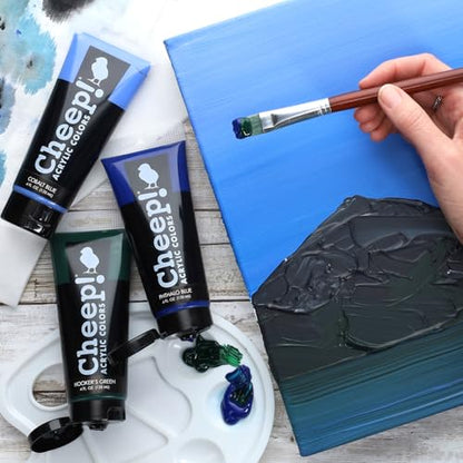 Cheep! Acrylic Paints, 4 oz. Tube - Ultramarine Blue, Perfect for Artists - Quality Acrylic Paint Heavy Body Paint Artist and Student - color: Ultramarine Blue